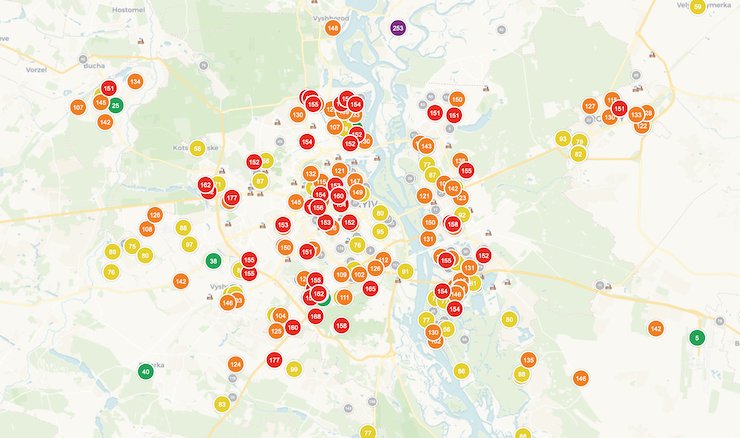 У Києві фіксують дуже забруднене повітря. На вулицю краще виходити в ...