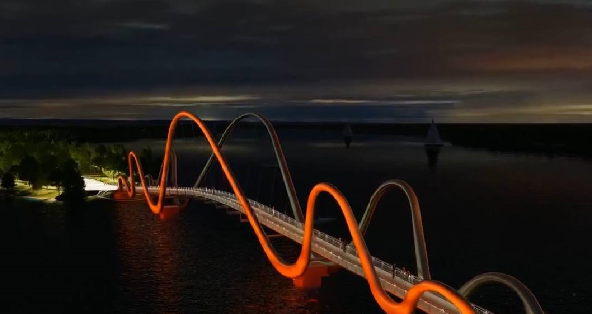 Київ добудує пішохідний хвилеподібний міст на Оболоні за кошти Парижа