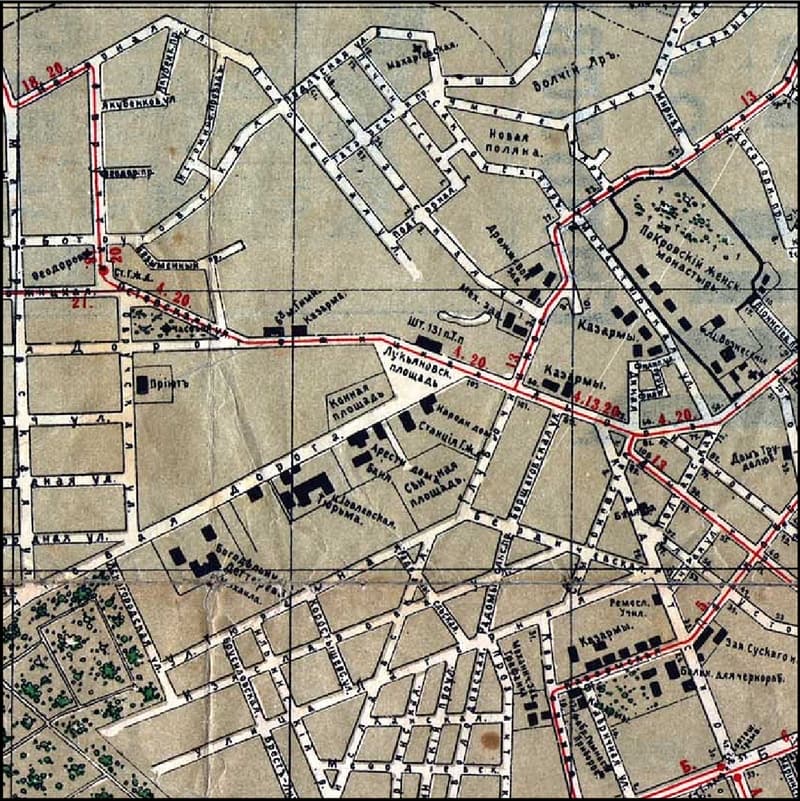 Карта Лук'янівки 1846 року